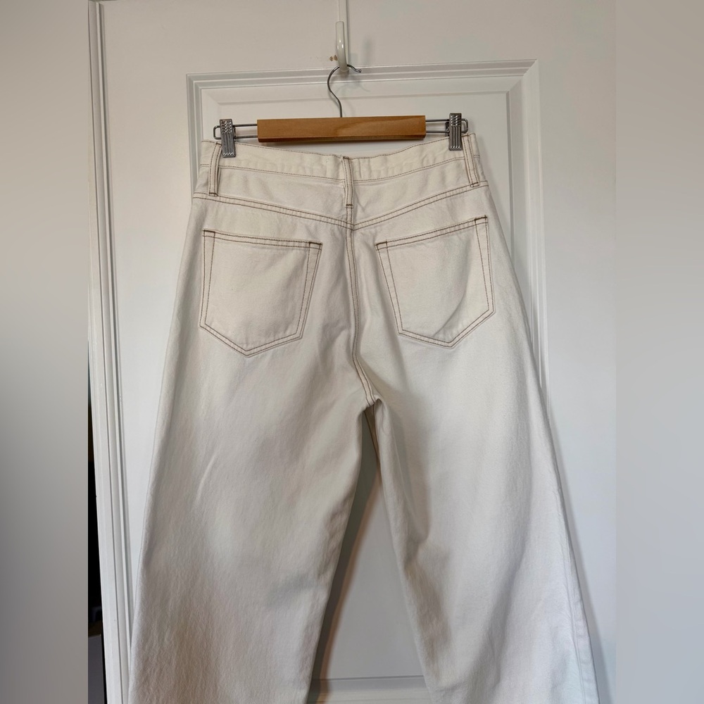 FRAME Ultra High Rise Barrel Jeans Ecru Size 29 - Picture 7 of 12